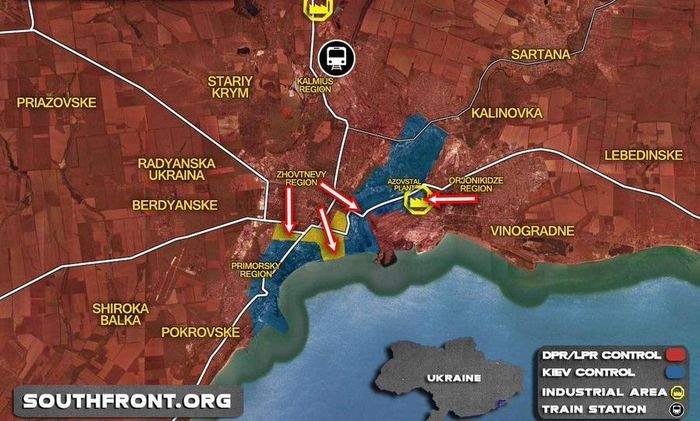 Do đó, tiếng súng ở phía bắc Ukraine trong những ngày tới có thể sẽ im ắng dần, trong khi chiến sự sẽ gia tăng khốc liệt ở thành phố Kharkov; các thị trấn, làng mạc phía tây Donetsk và Lugansk; đặc biệt là ở Mariupol - thành phố phía nam Donetsk mà quân Nga và DPR đã kiểm soát được tới 90%.