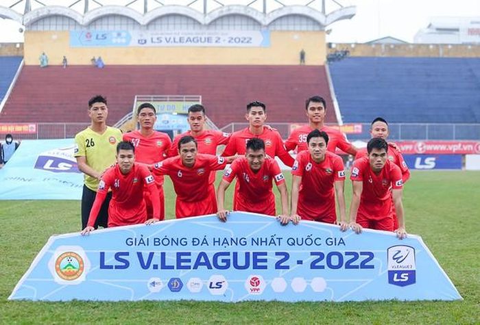 Đội hình chính thức của Bình Phước trong những trận vừa qua tại Giải hạng Nhất Quốc gia 2022. Ảnh: VPF