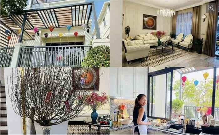 Căn biệt thự mà Vân Hugo đang sinh sống được thiết kế chủ đạo theo gam màu trắng, vừa trang nhã nhưng không kém phần sang trọng.