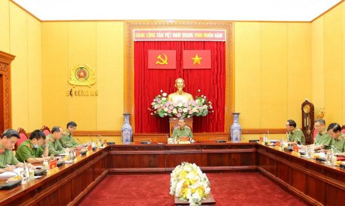 Bộ trưởng Tô Lâm phát biểu chỉ đạo tại buổi làm việc.