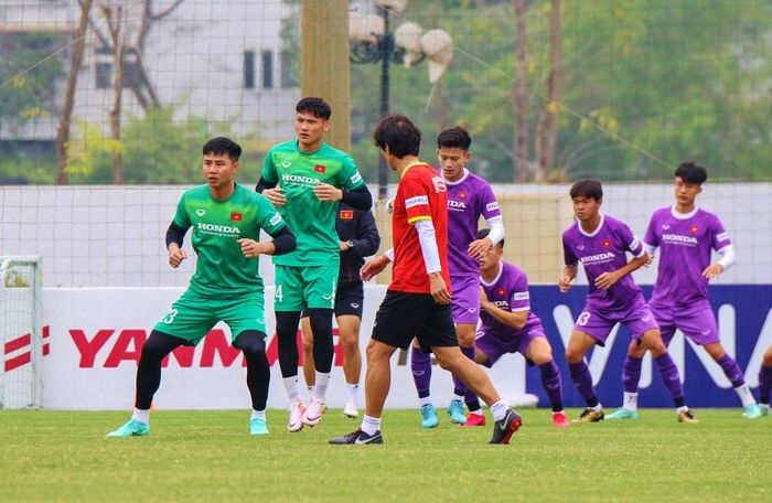 Đội tuyển U23 Việt Nam tập luyện chuẩn bị cho SEA Games 31.