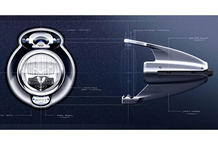 Cặp đồng hồ cho Rolls-Royce Boat Tail có phần vỏ được thiết kế đặc biệt bằng vàng trắng 18K. Mặt số phía trước được lát lớp veneer Caleidolegno cùng tông màu với phần boong phía sau (aft deck) của chiếc Rolls-Royce Boat Tail. Chiếc đồng hồ của quý ông được đánh bóng, tạo sự lịch lãm. Trong khi đó, chiếc đồng hồ cho quý bà được chạm khắc tinh xảo trước khi phủ lớp sơn mài màu xanh lam.