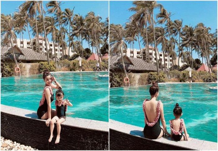 Trước đây, mỗi lần diện đồ đôi đi biển, 2 mẹ con nhà Hải Băng lại nhận về nhiều lời khen ngợi cho visual siêu lung linh.
