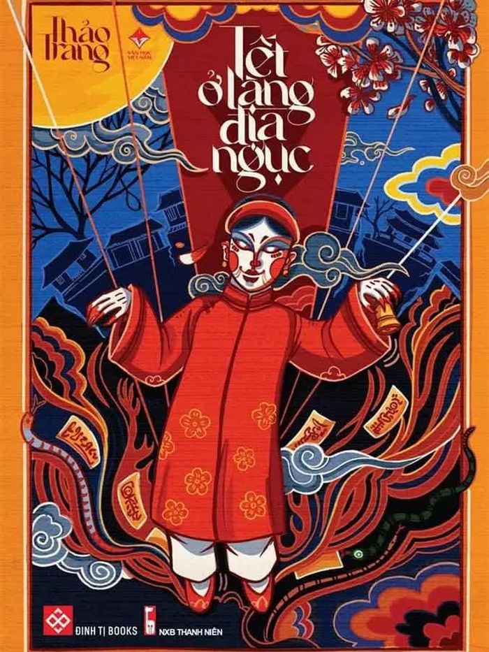 Bìa tiểu thuyết (phải) và poster phim (trái) "Tết ở làng địa ngục".