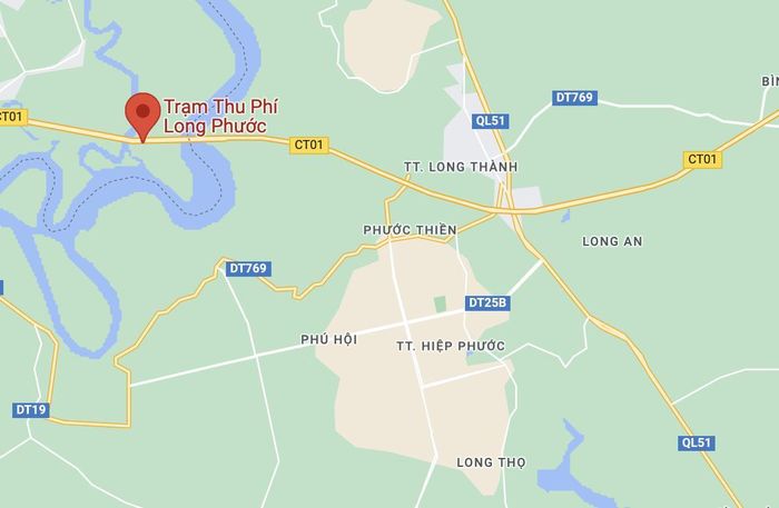  Vụ cháy xảy ra trên cao tốc TP.HCM - Long Thành - Dầu Giây, đoạn qua TP Thủ Đức. Ảnh: Google Maps. 