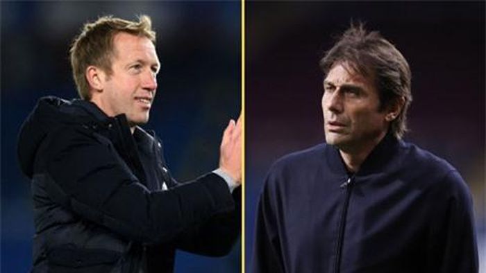 Graham Potter (trái) được Tottenham nhắm tới để thay Conte.