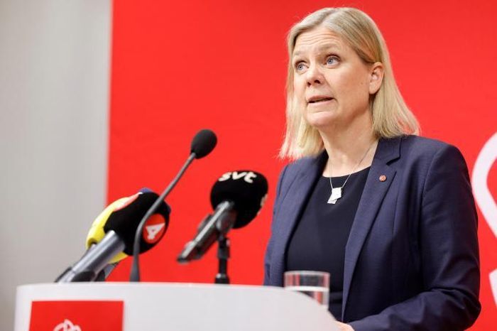 Thủ tướng Thụy Điển, Magdalena Andersson, hôm 15/5 ở Stockholm (Ảnh: Finacial Times)