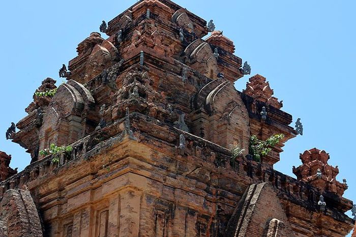Họa tiết trang trí trên tháp rất phong phú và đặc trưng, gồm nhiều hình tượng trong tín ngưỡng người Chăm như: Thần Tenexa, các tiên nữ, Ponagar, các loài linh vật …