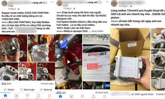 Trang FB cá nhân của chủ shop xe độ