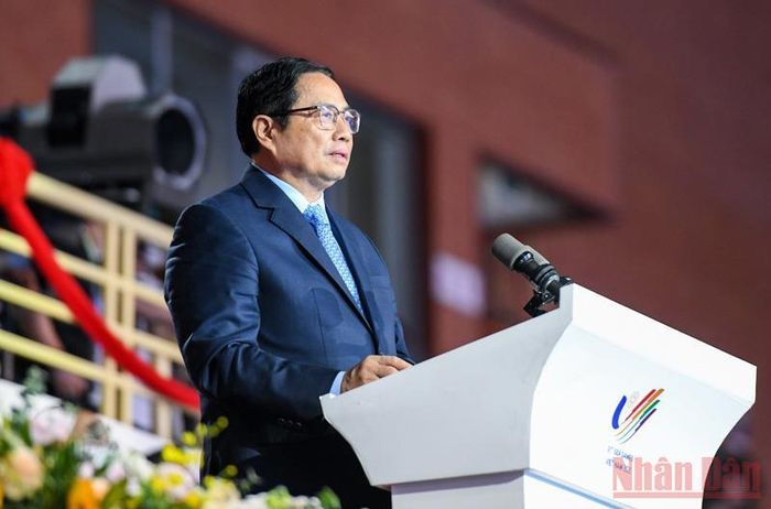 Thủ tướng Phạm Minh Chính phát biểu, tuyên bố bế mạc SEA Games 31 (Ảnh: THÀNH ĐẠT)