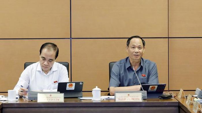 Phó Chủ tịch Quốc hội Trần Quang Phương phát biểu tại Tổ 9. Ảnh: Hồ Long