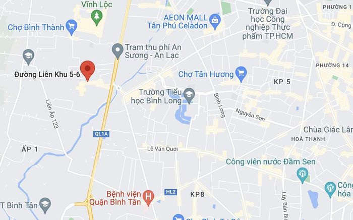  Vụ tai nạn xảy ra trên đường Liên Khu 5-6, quận Bình Tân. Ảnh: Google Maps. 
