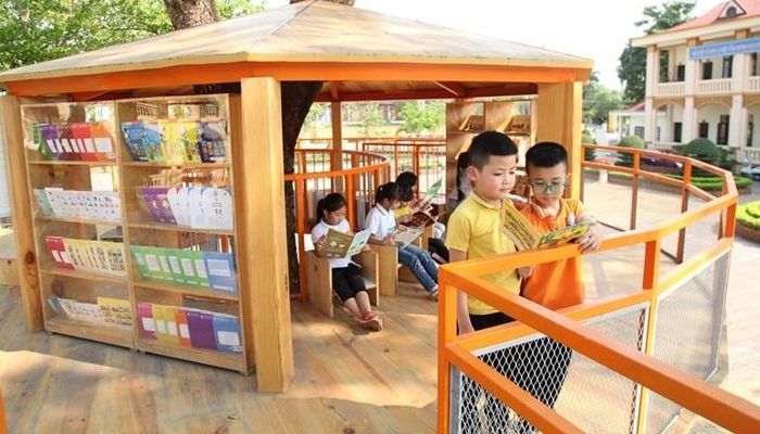 Không gian đọc sách tại Trường Tiểu học thị trấn Vĩnh Tường.