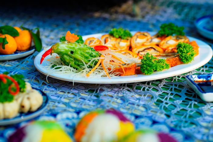 Món chay Huế được chế tác công phu, bắt mắt như là một sản phẩm của nghệ thuật ẩm thực. Ảnh: Lê Đình Hoàng