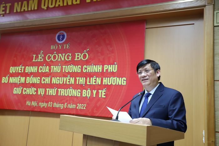 Ông Nguyễn Thanh Long Bộ trưởng Bộ Y tế phát biểu tại buổi lễ.