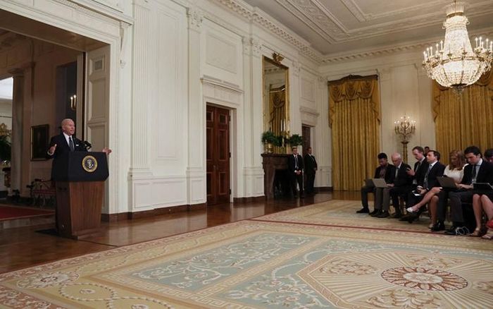 Ông Biden nói về bạo lực súng đạn trong bài phát biểu được ghi hình tại Nhà trắng, ngày 2/6. Ảnh: Reuters.