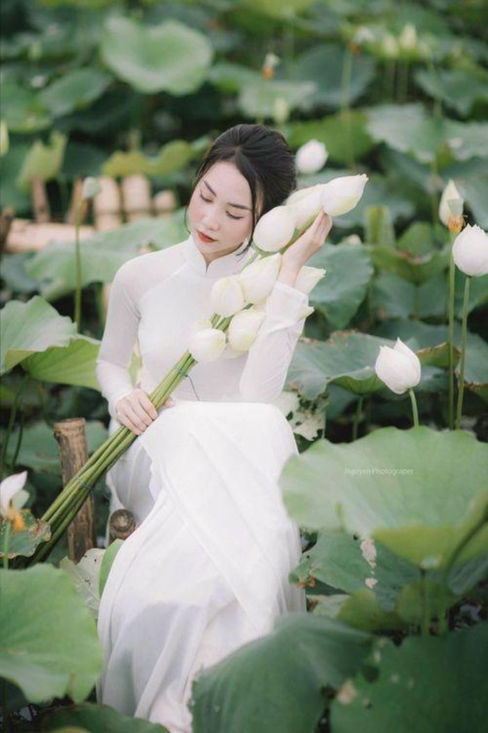 Mới đây, trên trang cá nhân, Hồng Nhung tiếp tục “gây thương nhớ” khi chia sẻ loạt khoảnh khác chụp ảnh sen. Khác với hình ảnh bốc lửa, cá tính trên sân khấu, lần này nữ DJ mang đến nét đẹp truyền thống với sự thướt tha, duyên dáng.