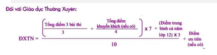 Cách tính điểm thi tốt nghiệp THPT đối với hệ giáo dục thường xuyên