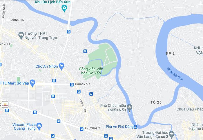 Vị trí của Công viên Văn hóa Gò Vấp. Ảnh: Google Maps.