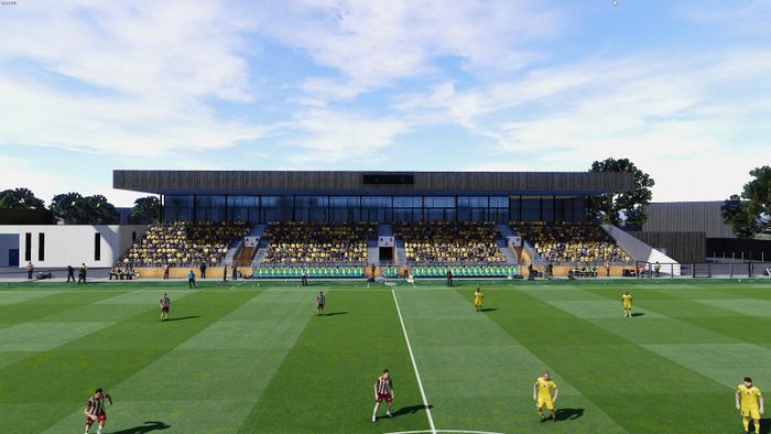 Pau FC hòa Villefranche 1–1 trong trận đấu đầu tiên được tổ chức tại sân Nouste Camp. Ảnh: PES Modding