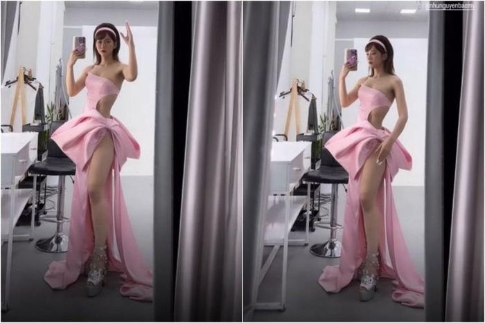 Sự kiện thời trang Việt Nam hồi tháng 5 vừa qua là sân khấu trình diễn catwalk đầu tiên của Lê Bống với vai trò người mẫu. Từ cách bước đi mô phỏng robot cho đến trang phục, tóc tai, makeup... tất cả đều không phù hợp với ngoại hình và tính cách của cô nàng.