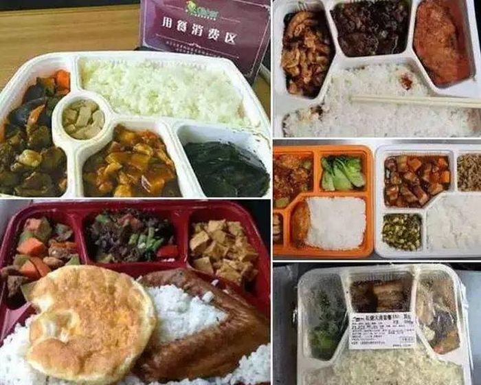 Cơm hộp trên tàu hỏa Trung Quốc. Ảnh: Sohu