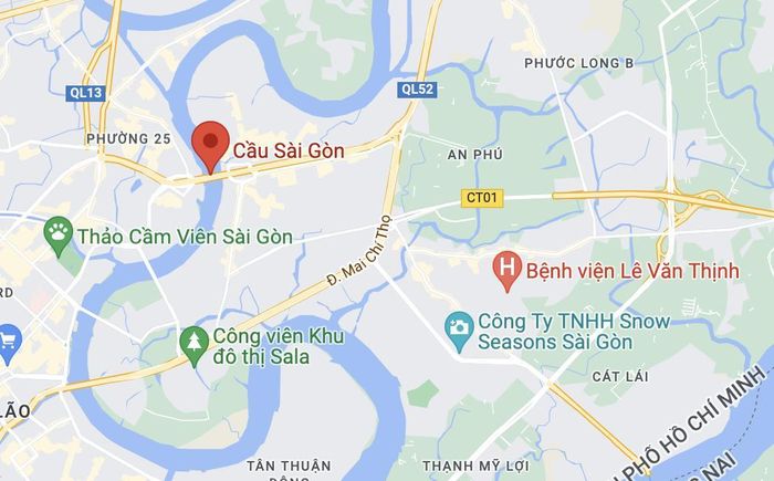  Vụ tai nạn xảy ra trên cầu Sài Gòn, TP Thủ Đức. Ảnh: Google Maps. 