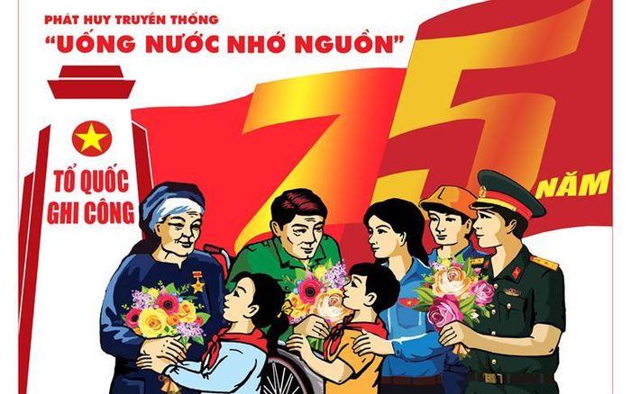Triển lãm tranh cổ động ''Kỷ niệm 75 năm ngày Thương binh Liệt sĩ'' sẽ được tổ chức ngày 24 - 27/7. (Ảnh: Tranh cổ động của tác giả Nguyễn Mạnh Tiến)