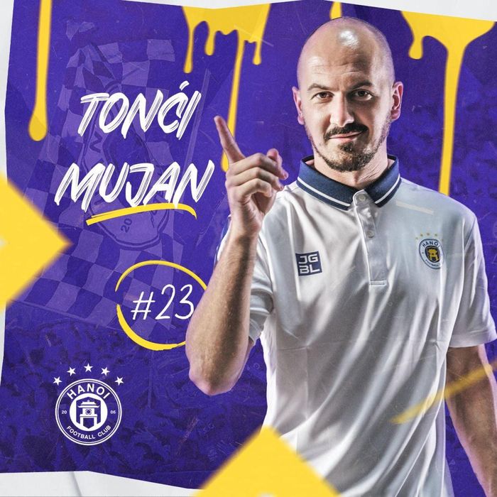 Mujan Tonci có sở trường chạy cánh và thay thế cho vị trí mà Zec Djuro để lại sau khi tiền vệ người Serbia bị đứt dây chằng. Ảnhh: CLB Hà Nội