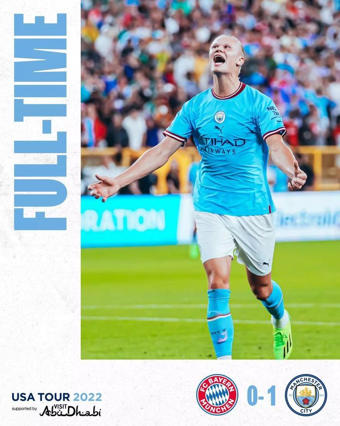 Trận đấu kết thúc với bàn thắng duy nhất được ghi bởi Haaland cho Man City. Ảnh: Manchester City.