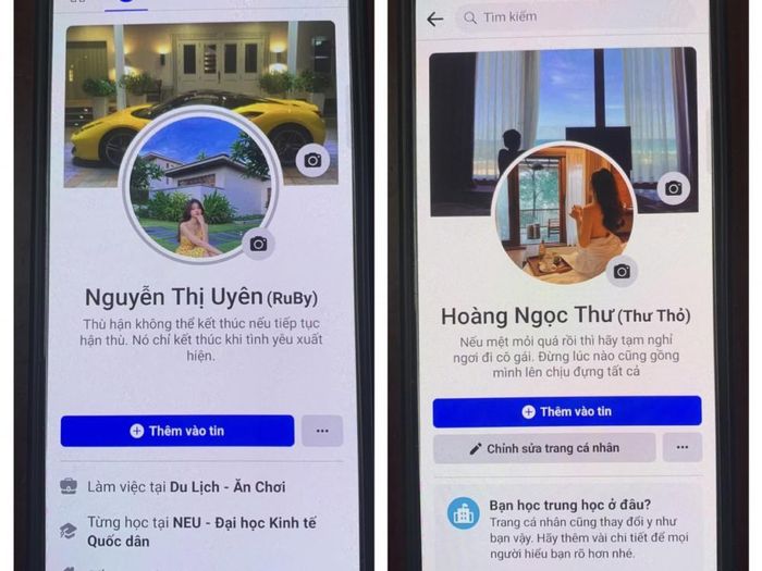 Một số Facebook ảo của đối tượng, đăng hình giả mạo các cô gái xinh đẹp