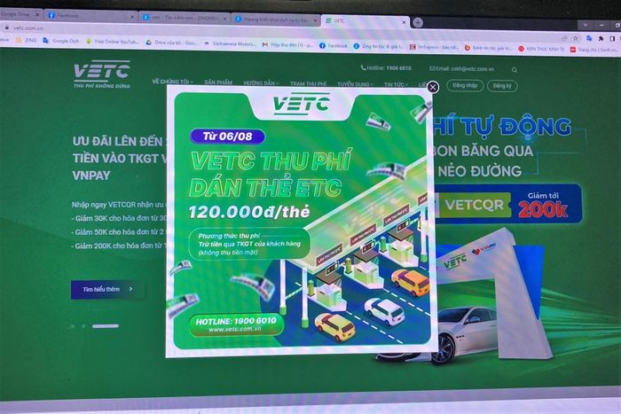 Thông báo ngưng dịch vụ dán miễn phí thẻ thu phí tự động của VETC.