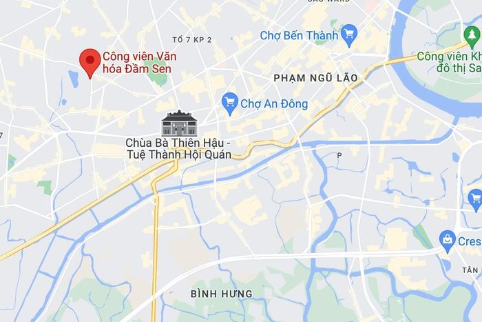 Vụ việc xảy ra tại Công viên Đầm Sen, quận 11. Ảnh: Google Maps.