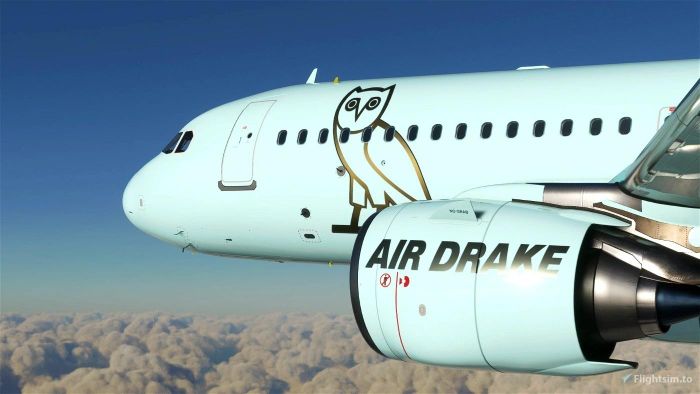  Drake bị chỉ trích lãng phí nhiên liệu khi chỉ chở vài người trên chuyên cơ 185 triệu USD. Ảnh: Flightsim. 