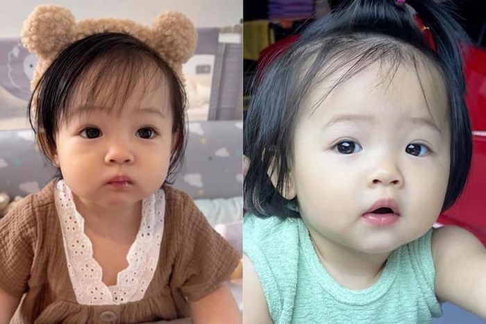 Suchin sở hữu đôi mắt to tròn và được đánh giá là có đường nét gương mặt rất giống bố.