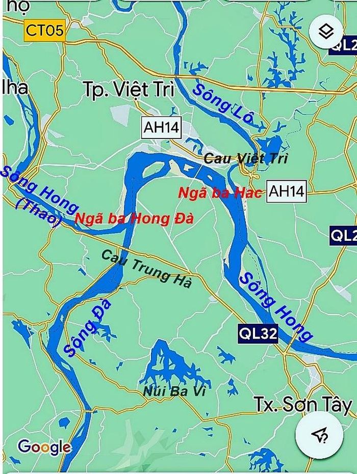 Ngã ba Hạc và ngã ba Hồng Đà