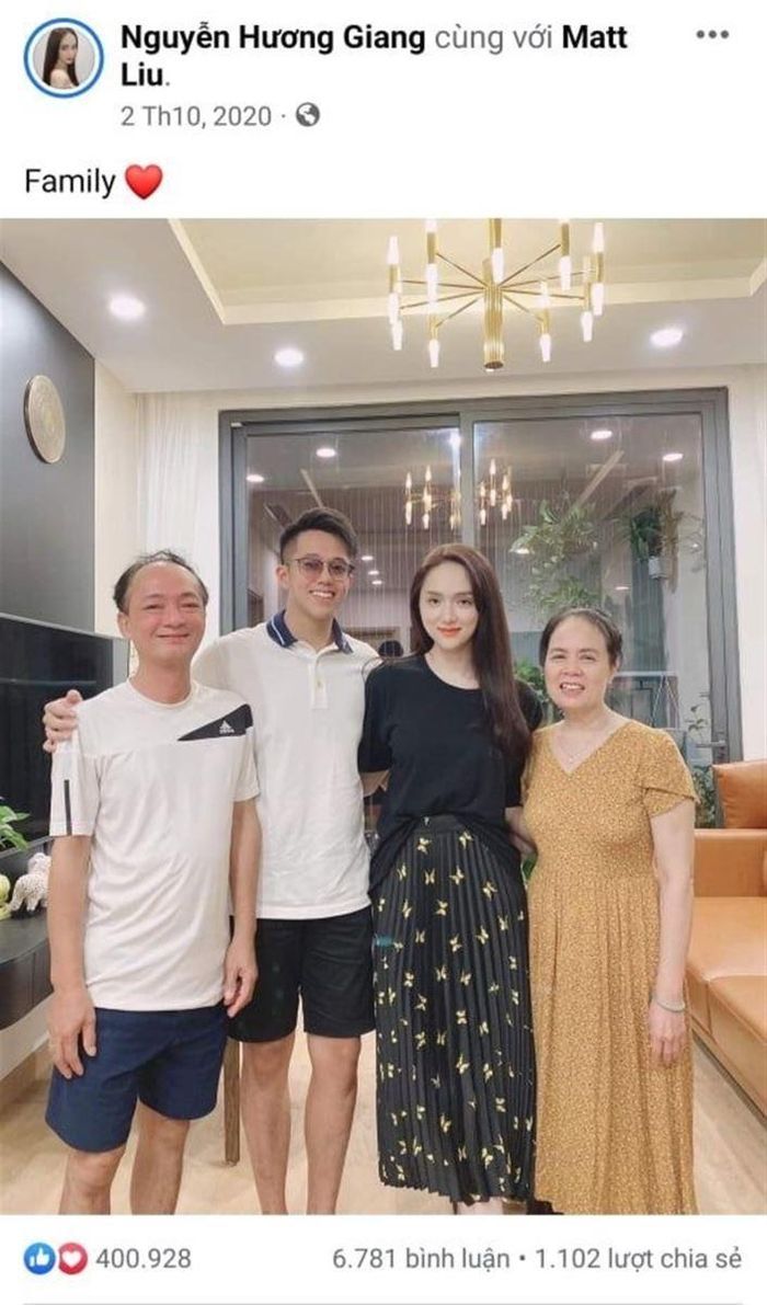 Hương Giang đã giới thiệu Matt Liu với bố mẹ