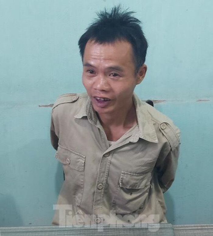 Đối tượng Lương Văn Thiết tại cơ quan điều tra -Ảnh: Duy Chiến