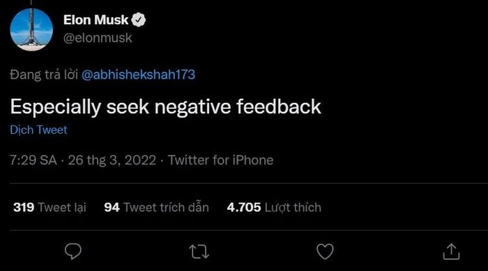  Elon Musk từng nói rằng ông sẵn sàng đón nhận ý kiến trái chiều. 