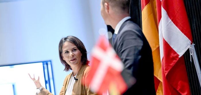 Ngoại trưởng Đức Annalena Baerbock và người đồng cấp Đan Mạch ngày 26/8 tại Copenhaghen. (Nguồn: DPA)