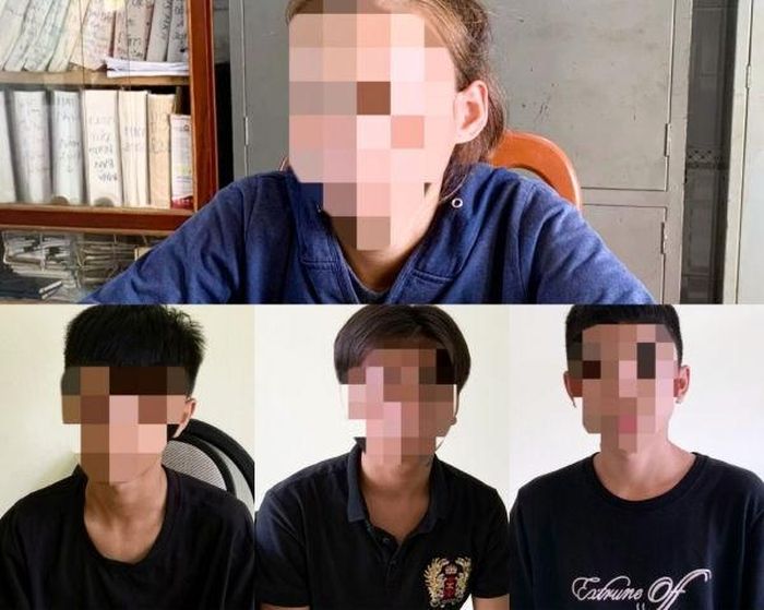 Nhóm đối tượng tại cơ quan công an (Ảnh: CA)