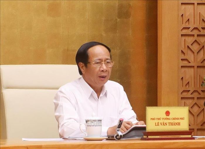Phó Thủ tướng Lê Văn Thành chủ trì cuộc họp. Ảnh: Lâm Khánh/TTXVN