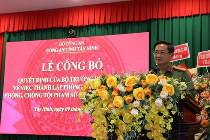 Đại tá Nguyễn Văn Trãi, Giám đốc Công an tỉnh phát biểu