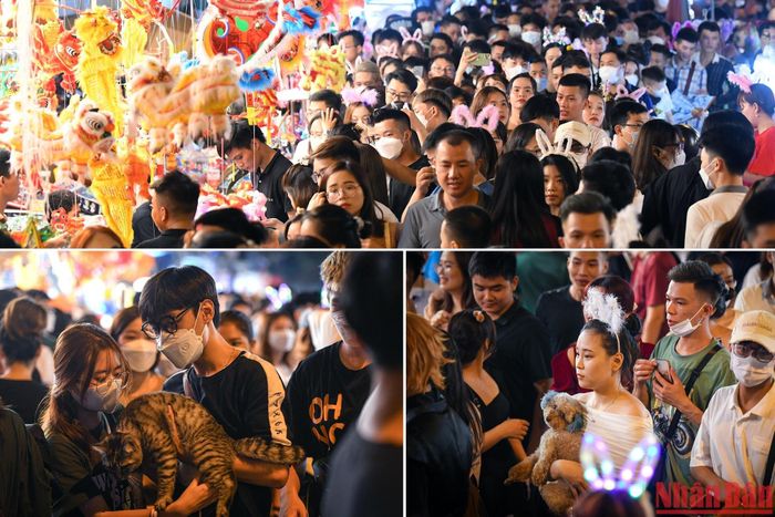 Tết Trung thu nhưng chủ yếu là các bạn trẻ ra đường, không những thế còn mang cả thú cưng đi chơi nữa thì còn đâu chỗ cho các cháu. 