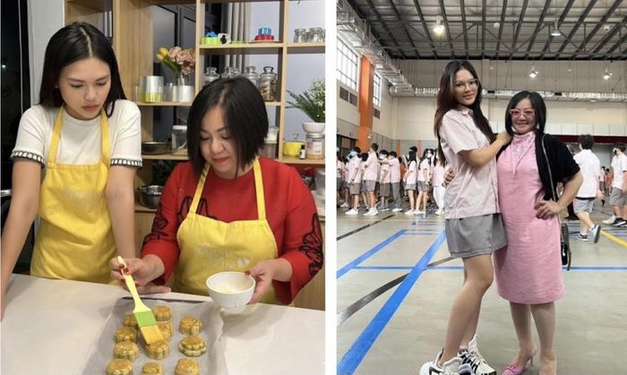 Trang Lê đồng hành với con gái trong mọi hoạt động. 