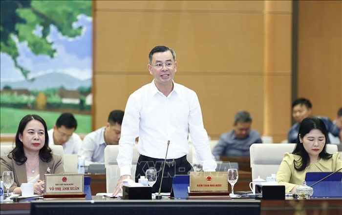 Phó tổng Kiểm toán Nhà nước phụ trách Kiểm toán Nhà nước Ngô Văn Tuấn phát biểu. Ảnh: Doãn Tấn/TTXVN