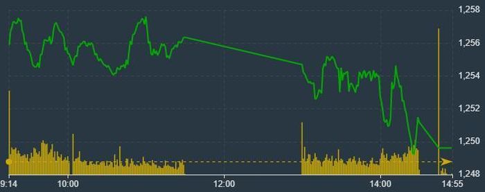 VN-Index bổ nhào chiều nay và may mắn còn vài trụ đỡ để không đỏ.