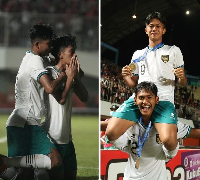 Cầu thru U16 Indonesia thở phào rồi phấn khích ăn mừng chức vô địch