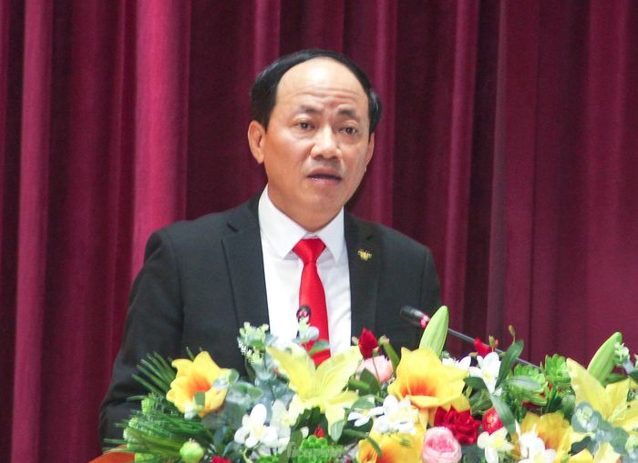 Tân Chủ tịch UBND tỉnh Bình Định Phạm Anh Tuấn phát biểu tại kỳ họp. Ảnh: Trương Định
