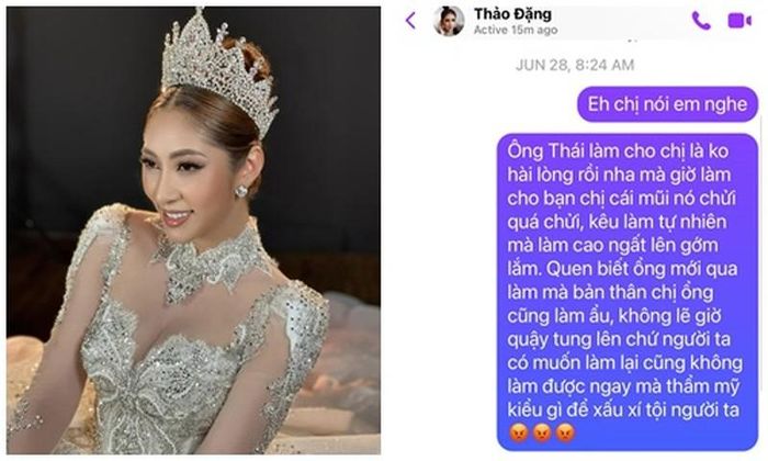  Pha Lê chia sẻ tin nhắn với Thu Thảo. Ảnh: FBNV